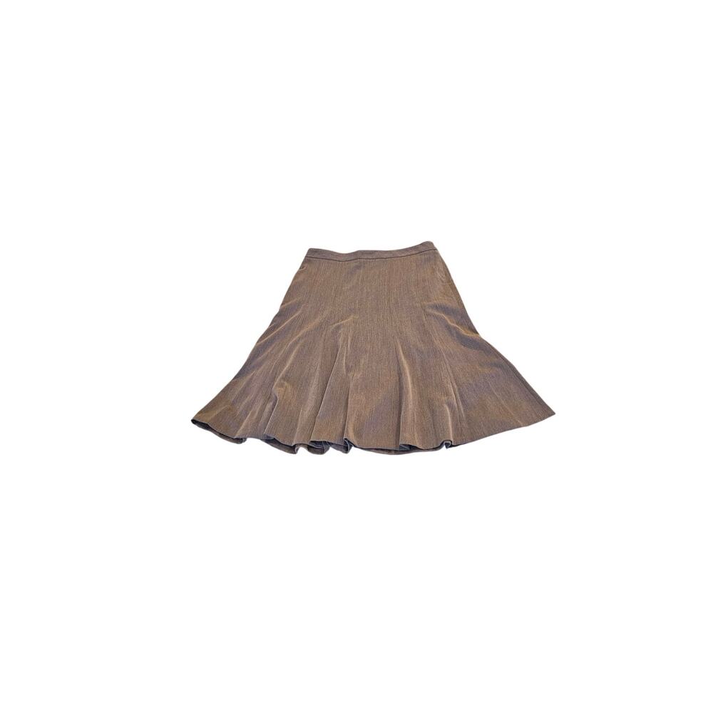 East 5th Gray A-Line Flare Skirt Size 14 Stretch Career Office Work Midi
